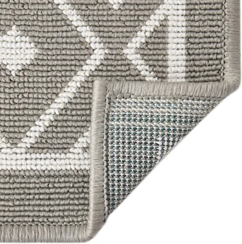 Vista 8 de Unique Loom Outdoor Trellis Collection - Alfombra de área Kafes (2 x 6 pies 1 pulgada, gris/marfil)