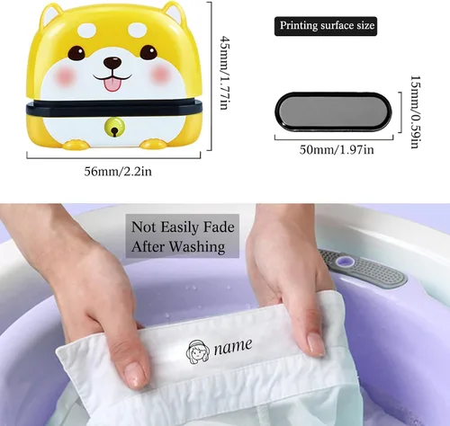 Vista 2 de Sello personalizado para ropa, sello con nombre personalizado, impermeable, no se decolora, 4 estilos