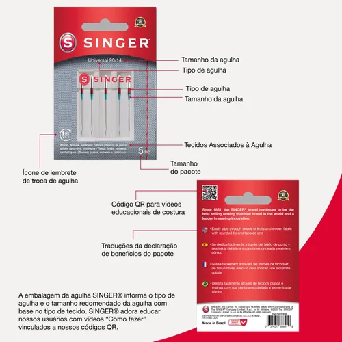 Vista 6 de SINGER Paquete de 10 agujas universales para máquina de coser 2020, tamaño 80/12