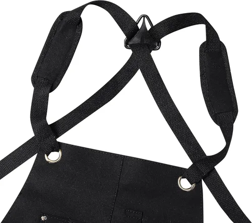 Vista 4 de Delantal funcional de múltiples bolsillos retardante e impermeable para carpintería al aire libre, electricista, parrilla, cocina, unisex