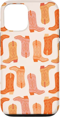 Vista 28 de Cowboy Boot Illustration Preppy Western in Orange Case for iPhone 17