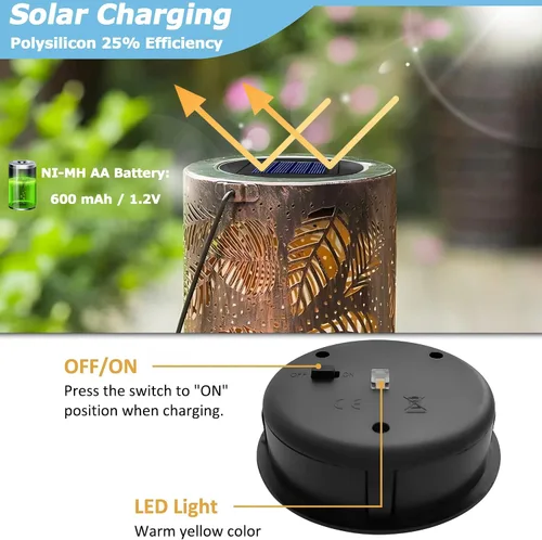 Vista 3 de Paquete de 4 piezas de repuesto de luz solar IP44, tamaño superior 3.15 Negro