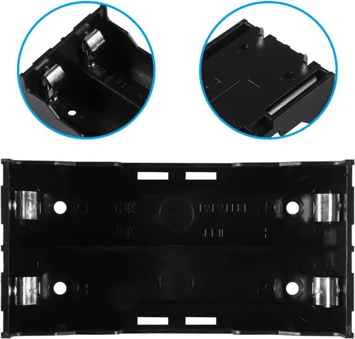 Vista 4 de 6 unids 18650 caja de batería titular 2 ranuras x 3.7 V 18650 caja de almacenamiento de batería, en paralelo negro baterías clip caja con pin