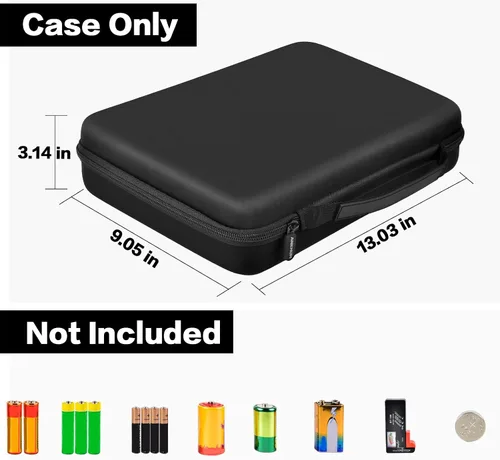 Vista 4 de ANKHOH Estuche organizador de baterías con probador, caja de transporte para baterías, organización de bóveda de garaje con capacidad para más