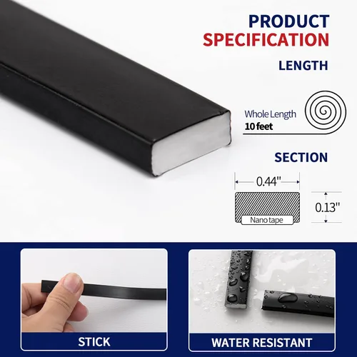 Vista 2 de Art3dwallpanels Moldura Negra de 10 Pies para Despegar y Pegar para Borde de Azulejos de Backsplash, Moldura Flexible Autoadhesiva Insta para Negro
