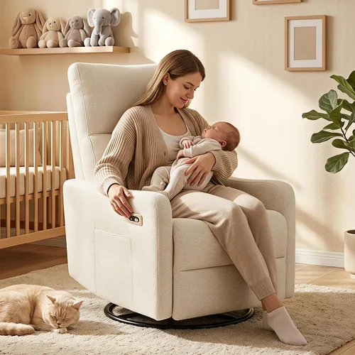 Vista 9 de Silla reclinable giratoria de pequeña potencia para guardería, sala de Marrón