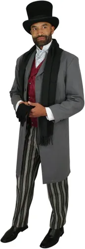 Vista 20 de Historical Emporium Corbata de satén jacquard para hombre, corbata victoriana eduardiana occidental para boda, Halloween, cosplay