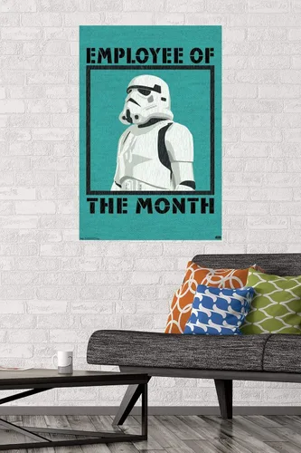 Vista 2 de Trends International Star Wars: Saga - Póster de pared del empleado del mes, 22.375 x 34 pulgadas, paquete de póster y montaje