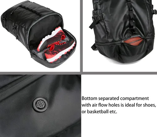 Vista 3 de Mouteenoo Mochila de viaje con compartimento para zapatos para gimnasio, deportes, senderismo, mochila resistente al agua para hombres y mujeres