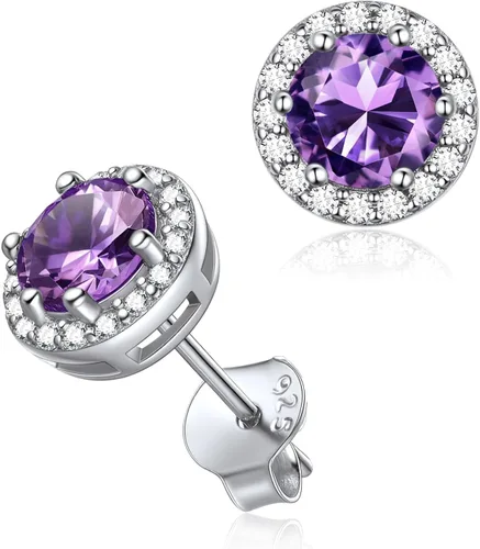 Vista 31 de ChicSilver Aretes de piedra natal para mujer de plata de ley 925