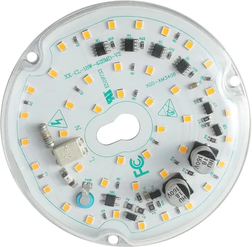 Vista 2 de Paquete de 2 luces LED de ventilador de techo de 3.93 pulgadas, panel de repuesto de luz de techo PCB 18W 3CCT 2200LM 120V CRI90 ETL regulable