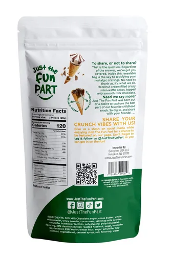 Vista 2 de Just The Fun Part Mini conos de gofre crujiente de tamaño bocado Rellenos con chocolate belga premium Excelentes para bocadillos, postres