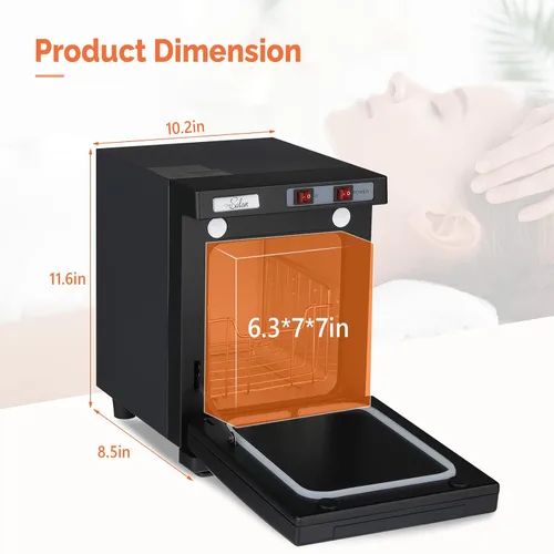 Vista 5 de Calentador de toallas calientes, gabinete profesional de toallas calientes, calentadores de toallas de spa 2 en 1 para tratamientos faciales, 5 l.