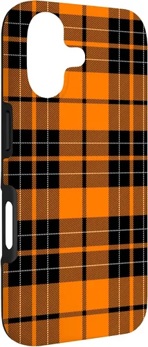 Vista 3 de Otoño cuadros naranja y negro patrón patrón caso para iPhone 17