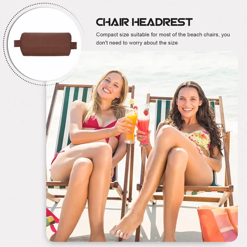 Vista 7 de Yardwe Almohada reclinable para silla de playa, reposacabezas acolchado extraíble con banda elástica, almohada para silla de descanso, soporte