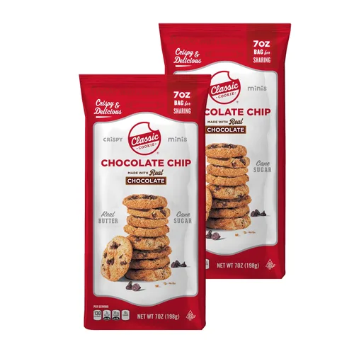 Vista 7 de Classic Cookie, Mini galletas crujientes, brownie de chocolate doble de 7 onzas, 2 bolsas
