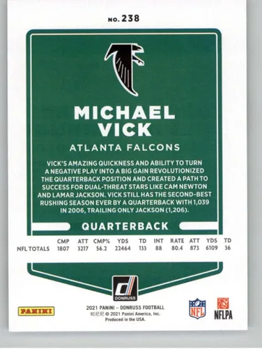 Vista 2 de MICHAEL VICK 2021 Donruss #238 NM+-MT+ NFL Football Falcons
