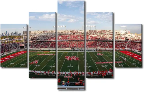 Vista 26 de TUMOVO Allegiant Stadium Arte de Lienzo para Pared de Sala de Estar Equipo de Fútbol Americano Pintura Moderna Nevada Las Vegas Cuadro Deportivo