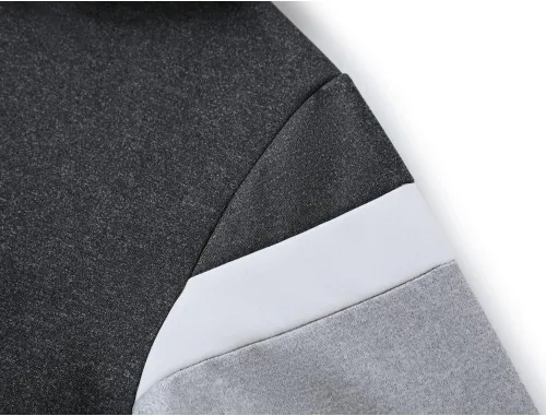 Vista 5 de Sudadera con capucha para hombre, diseño de panel multicolor, de forro polar, manga larga, para deportes