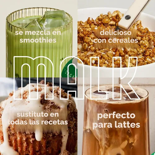 Vista 5 de MALK Unsweetened Almond Milk - Organic & Shelf Stable Creamer - 32OZ 6-Pack Leche a base de plantas para cereales, batidos, café, sin lácteos