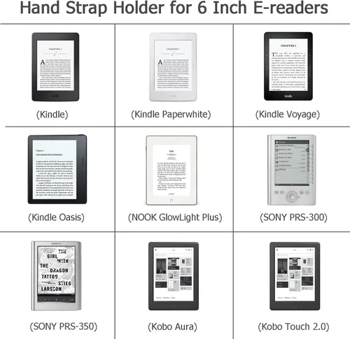 Vista 2 de TFY Soporte para correa de mano con poliuretano suave, compatible con lectores electrónicos Kindle, Kindle e-Reader de 6 pulgadas, Paperwhite