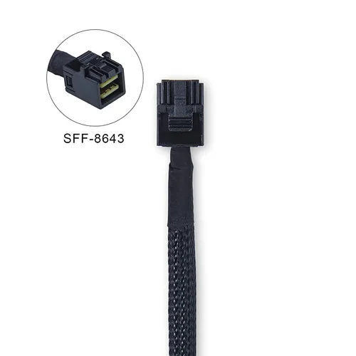 Vista 5 de 10Gtek SFF-8643 a SFF-8643 12G Mini SAS HD Cable interno con banda lateral, para placa trasera NVMe/controlador RAID, 100 ohmios, recto a recto, 1.0