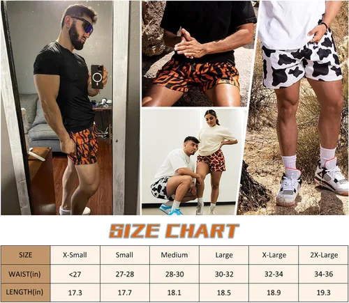 Vista 7 de DIOTSR Pantalones cortos casuales con estampado gráfico para hombre, pantalones cortos de malla para entrenamiento, atléticos, con bolsillos
