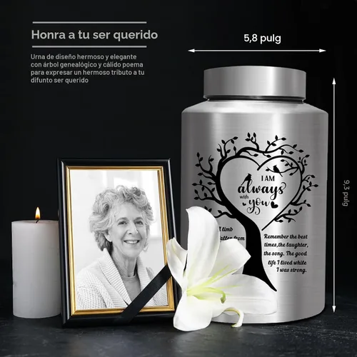 Vista 2 de Urnas de cremación para cenizas humanas para adultos, mujeres y hombres, grandes de hasta 220 libras, urna funeraria decorativa conmemorativa