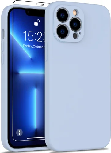 Vista 64 de DEENAKIN Funda de silicona compatible con iPhone 12 con protector de pantalla, mejora la protección de la cámara, funda protectora suave y flexible