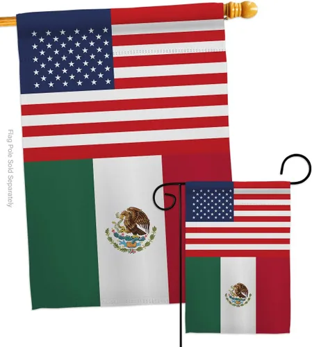 Vista 10 de Juego de banderas de la amistad de Estados Unidos de Nacionalidad México US Amistad Garden House Set de bandera regional internacional del mundo