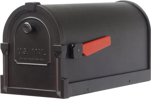 Vista 6 de Buzón Savannah con poste Ashland - Buzón negro con poste de aluminio - SCS-1014_SPK-600-BLK