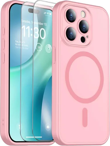 Vista 166 de SPIDERCASE Funda magnética translúcida diseñada para iPhone 11, con 2 protectores de pantalla de vidrio templado, antihuellas, para iPhone 11 de 6.1