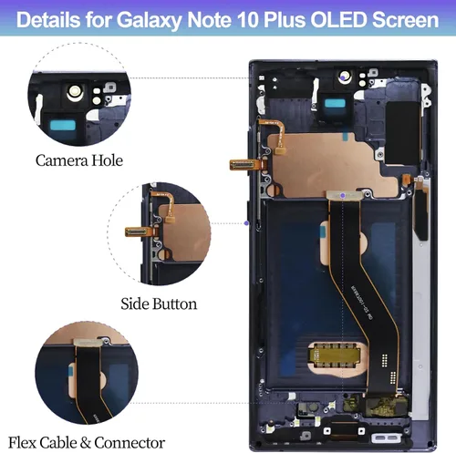 Vista 2 de OLED para Samsung Galaxy Note 10 Plus 4G 5G Reemplazo de pantalla con marco OLED táctil digitalizador de 6.8 pulgadas [OLED, NO LCD] con kit