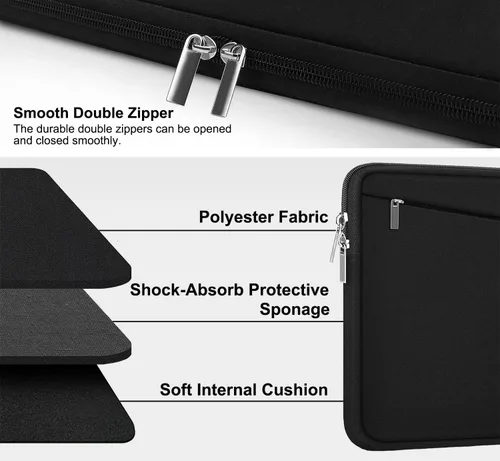 Vista 2 de Funda para portátil de 13.3 pulgadas, bolsa de transporte para computadora portátil de 14 pulgadas resistente, funda protectora compatible