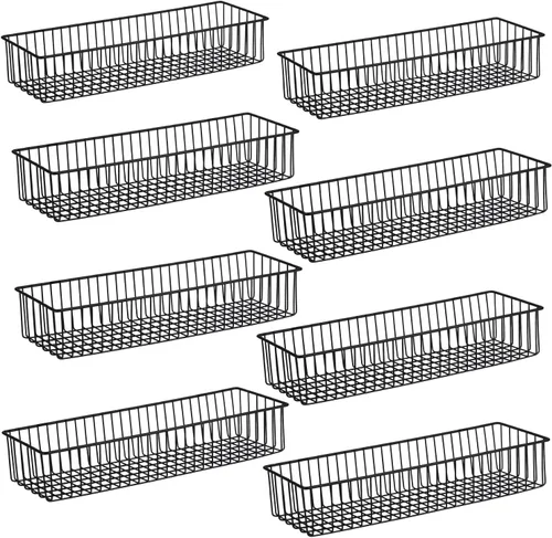 Vista 13 de Farmhouse Decor - Canasta organizadora de alambre de metal (1 unidad), almacenamiento de papel higiénico, organización y almacenamiento para baño
