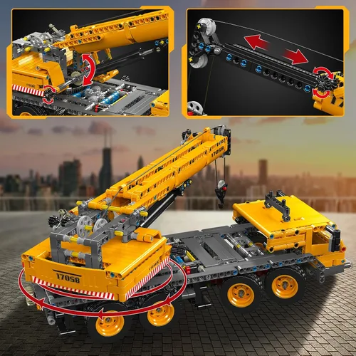 Vista 3 de Mould King 17058 Technology Truck Crane Building Blocks Set, 997 PCS Construcción Vehículo Building Block Set, Hogar y Exhibir