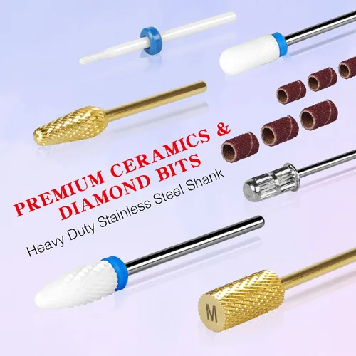 Vista 3 de IMENE - Taladro de uñas profesional, 35,000 rpm, portátil, sin escobillas, recargable, con file, perfecto para uñas acrílicas, gel, naturales (negro)