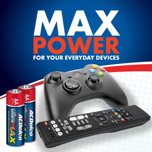 Vista 5 de Powermax ACDelco UltraMAX - 10 pilas AA dobles AA, batería alcalina con tecnología avanzada para el hogar y la oficina, vida útil de 10 años