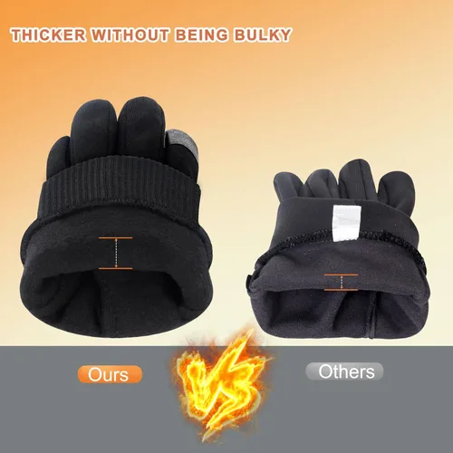 Vista 2 de ihuan Guantes impermeables de invierno para hombres y mujeres, cálidos, para correr, ciclismo, nieve, esquí, para clima frío, material térmico