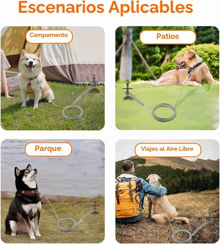 Vista 7 de Estaca de amarre para perros, estaca de correa resistente para perros grandes de hasta 210 libras, anclaje de suelo para cable de perro, correa