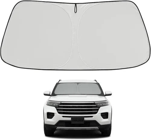 Vista 44 de Proadsy Parasol para parabrisas Rivian R1S 2022-2025 2026 de 4 capas plegable, protector de parasol frontal que bloquea los rayos UV, mantiene