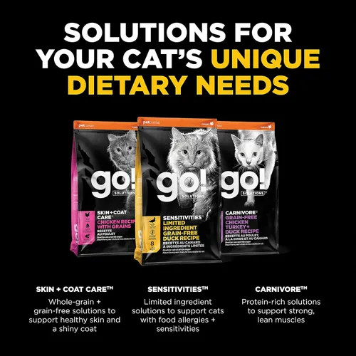 Vista 5 de Go! Solutions Sensitivities Limited Ingredient Duck Dry Cat Food, 3 lb