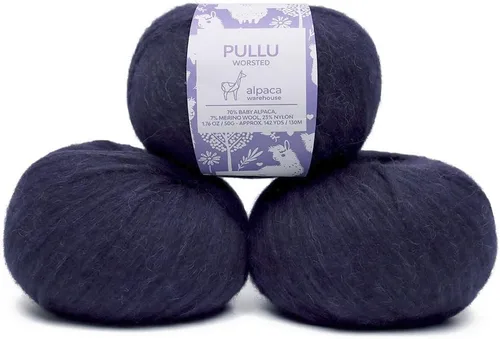 Vista 24 de Pullu - Juego de 3 madejas de hilo de lana de alpaca bebé y merino (150 gramos) de peso worsted - Procedencia directa de Perú - Celestialmente suave