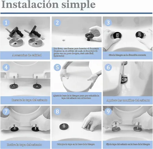 Vista 3 de MUU Kit universal de pernos para asiento de inodoro, tornillos, liberación rápida, fácil de instalar, kit de piezas de repuesto para asiento