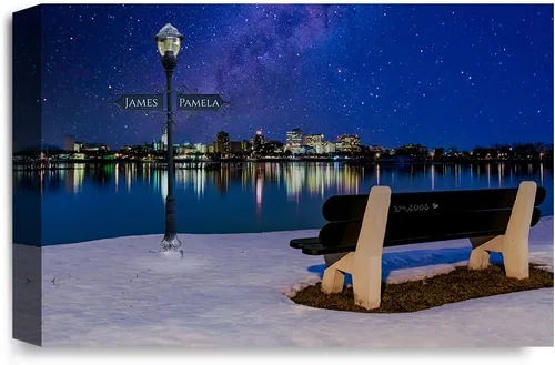 Vista 28 de IPIC - Personalized Framed Canvas with Custom Street Sign in Boston Personalized Street Signs with Names, Custom Canvas Print, Boston Sunset