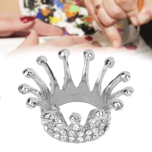 Vista 5 de Caja de almacenamiento de manicura con diseño de corona, juego de soportes para pinceles de arte de uñas con soporte para bolígrafo, soportes