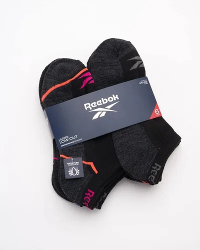 Vista 2 de Reebok Calcetines de corte bajo para mujer, paquete de 6 calcetines atléticos acolchados suaves que no se muestran, calcetines deportivos