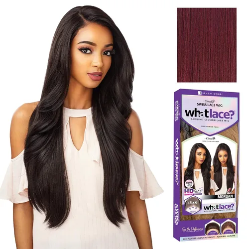 Vista 9 de Sensationnel Cloud9 Swiss Lace WHATLACE? Personalizable Peluca de encaje de 13 x 6 – MORGAN (1B [Negro])