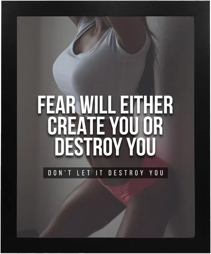 Vista 5 de Fear Will Either Create or Destroy You Home Decor - Letrero motivacional de ejercicio para pared, impresión inspiradora para decoración de pared