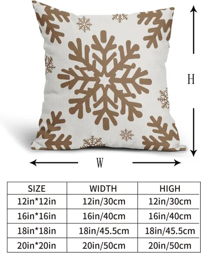 Vista 68 de Fundas de almohada decorativas de Navidad negras 40x40 cm con copos de nieve blancos de Navidad, juego de 2, temática rústica de invierno